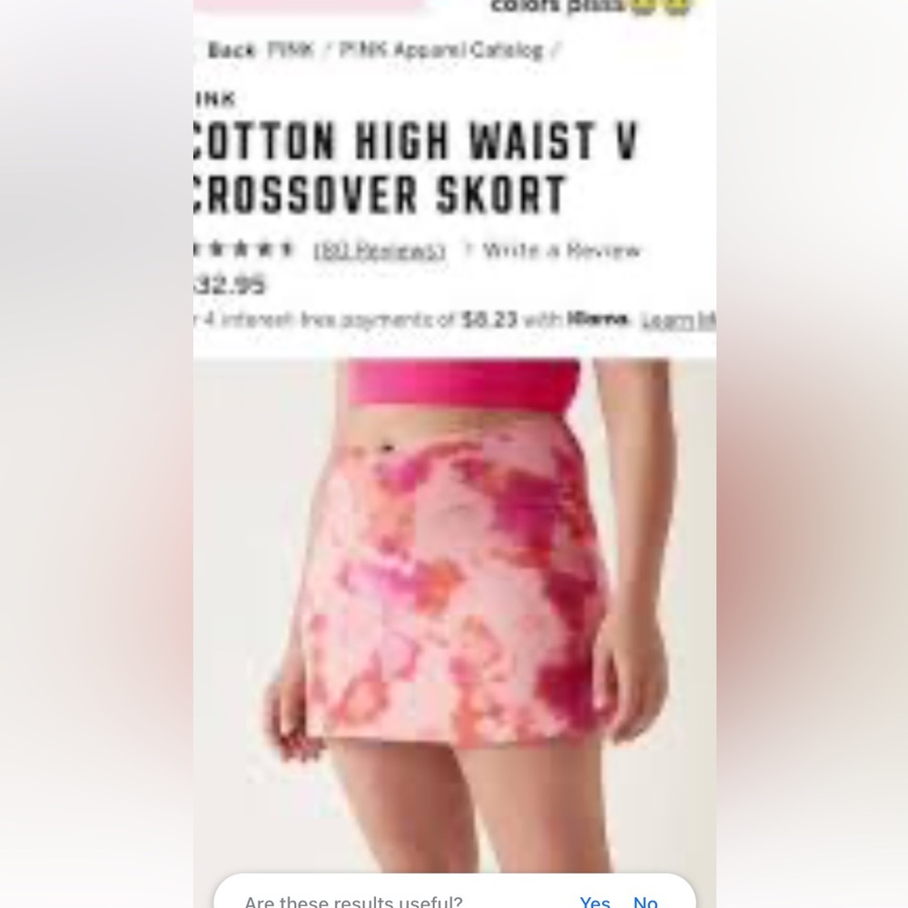 Pink Victoria’s Secret‎ High Waist V crossover skirt. NWT . Retail 32.95